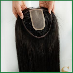 Fish Net Virgin Human Hair Topper with Silk Top 