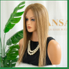 Dark Blonde Premium Virgin Human Hair Lace Wig with Highlights