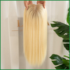 Silk Top Hair Pieces Blonde with Dark Rooting