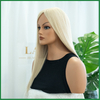 Premium Virgin Human Hair Silky-smooth Silk Top Hair Pieces with Platinum Blonde