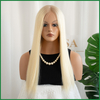 Golden Blonde Virgin Human Hair Lace Top Wig with Dark Rooting