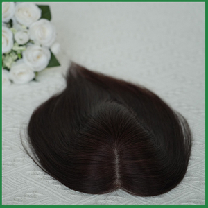 Dark Brown Human Hair Partial Silk Base Hair Topper