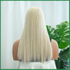 Premium Virgin Human Hair Silky-smooth Silk Top Hair Pieces with Platinum Blonde