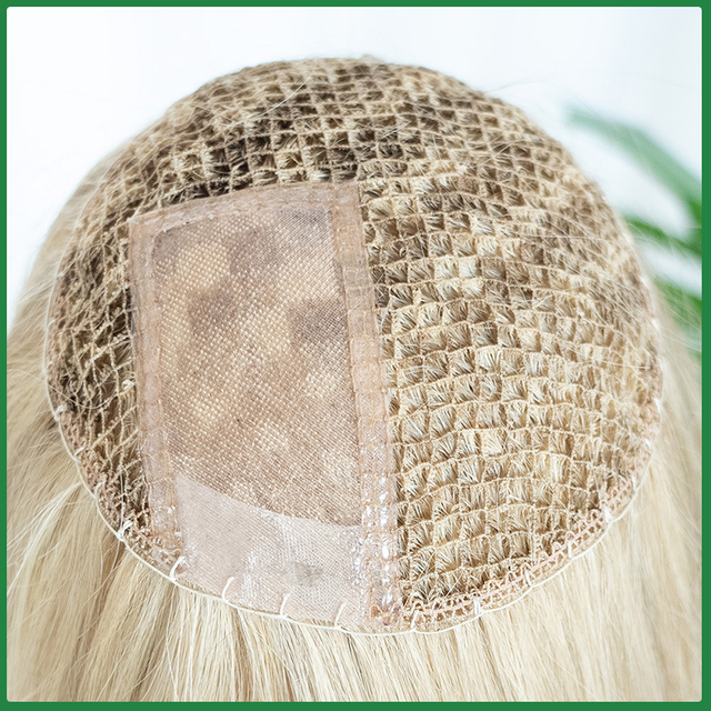 Left-side Silk Base Fish Net Virgin Human Hair Topper