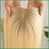 Silk Top Hair Pieces Blonde with Dark Rooting
