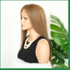 Silk Top Full Lace Human Hair Wigs with Dark Blonde