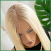 Golden Blonde Virgin Human Hair Lace Top Wig with Dark Rooting