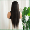 Natural Black Straight Virgin Human Hair Swiss Lace Wig