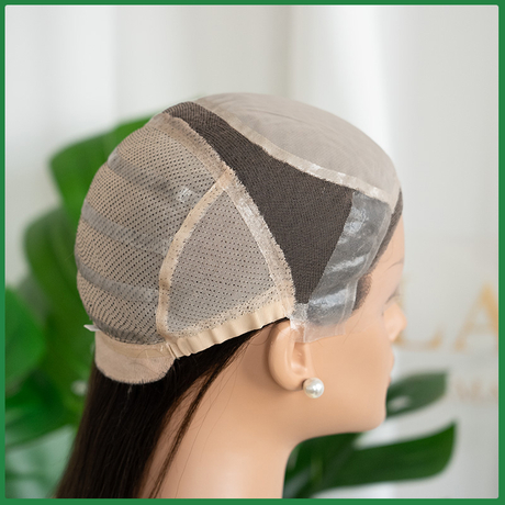 Lansa Dark Brown Silk Top Full Lace Human Hair Medical Wigs