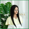 High Quality Remy Hair Natural Black Full Lace Medical Wigs with Silicone
