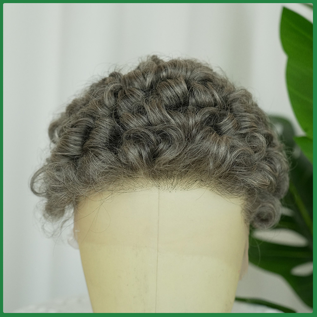 Salt And Pepper Short Curly Full Lace Wigs