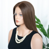 Premium Remy Human Hair Swiss Lace Top Medium Brown Wig