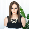 Glueless HD Swiss Lace Top Human Hair Wigs with Dark Brown