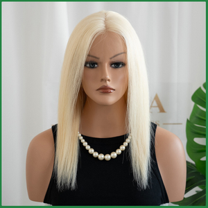 Golden Blonde Full Hand Tied Swiss Lace Wig with Adjustable Strap