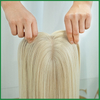 Premium Virgin Human Hair Silky-smooth Silk Top Hair Pieces with Platinum Blonde