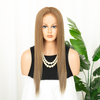 Silk Top Full Lace Human Hair Wigs with Dark Blonde