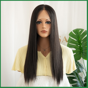 Premium Virgin Hair Lace Top Wig with Natural Black