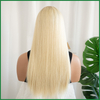 Golden Blonde Virgin Human Hair Lace Top Wig with Dark Rooting