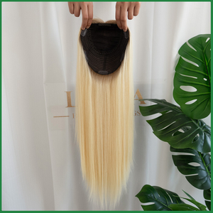 Lansa Light Blonde Large Hair Topper with Dark Roots