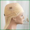Golden Blonde Full Hand Tied Swiss Lace Wig with Adjustable Strap