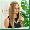 Dark Blonde Premium Virgin Human Hair Lace Wig with Highlights