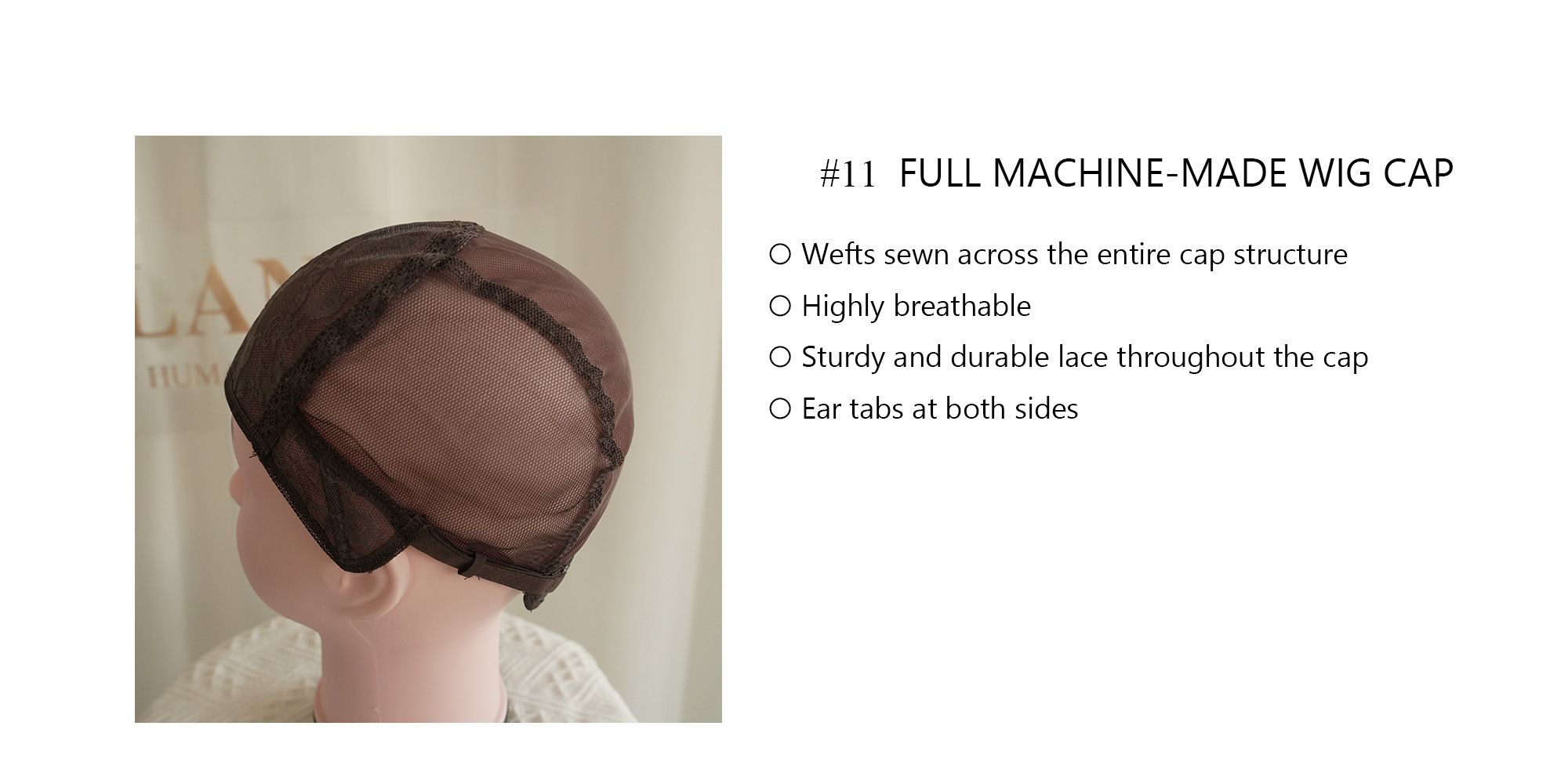 #11 machine-made wig cap
