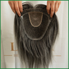 Grey White Hair Silk And Lace Base Hair Topper with Pu Around