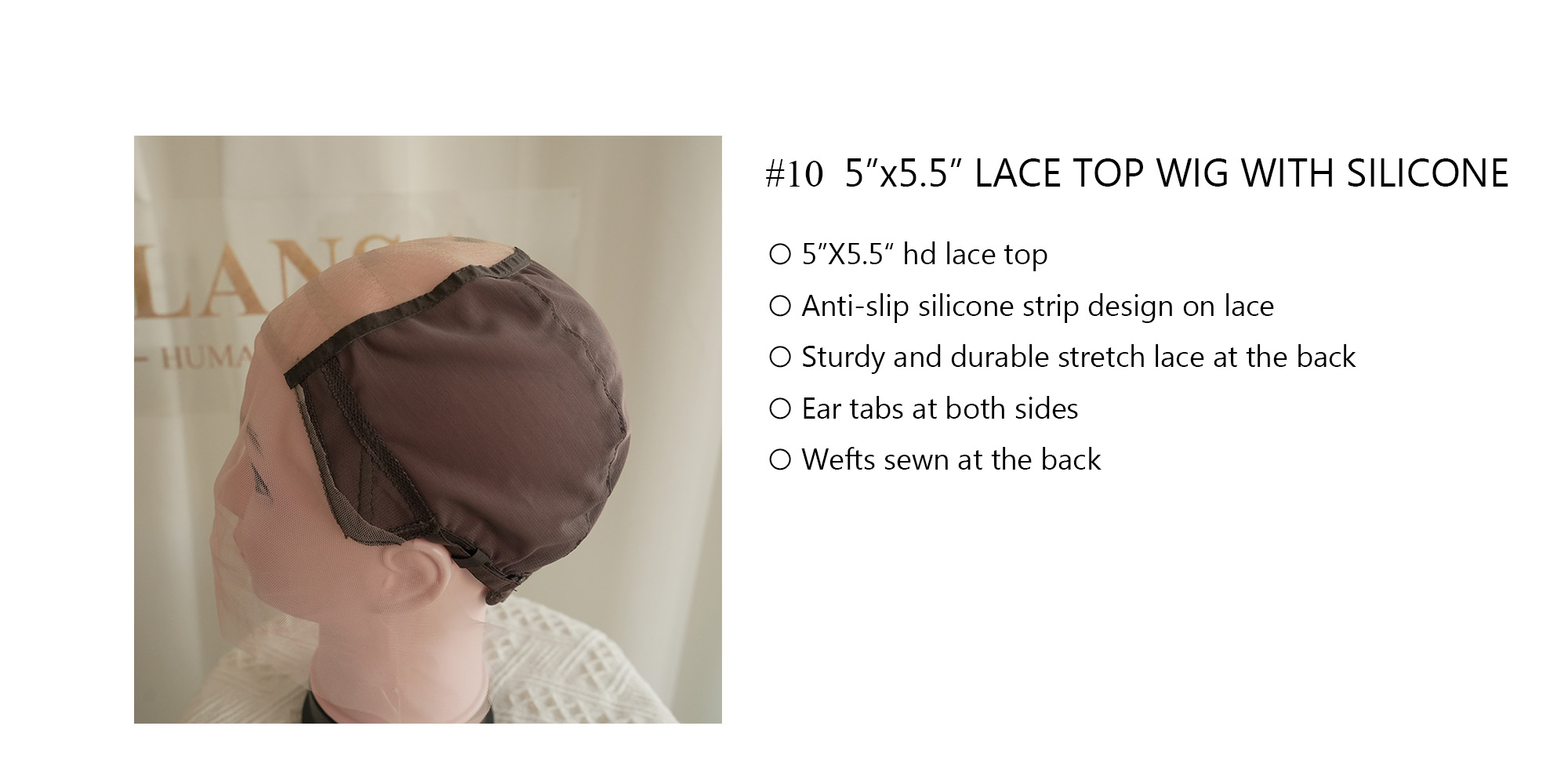#10 5x5 lace top wig cap