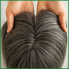 Grey White Hair Silk And Lace Base Hair Topper with Pu Around