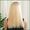 Lansa Blonde Remy Human Hair Lace Front Wig with Dark Root for Caucasian Woman