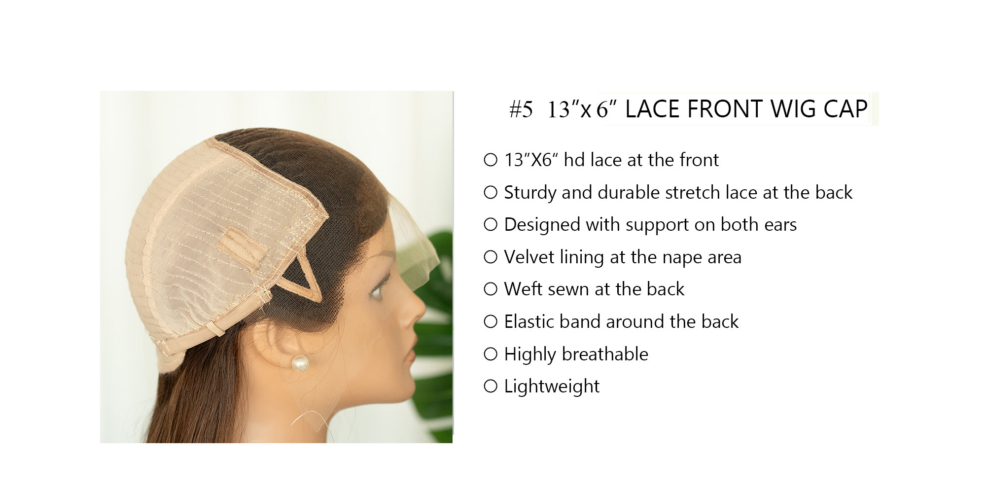 _5 13x6 lace front wig cap