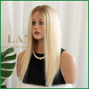 Lansa Blonde Remy Human Hair Lace Front Wig with Dark Root for Caucasian Woman