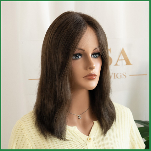 Natural Wave Premium Remy Hair Silk Top Wig with Tiny Knots